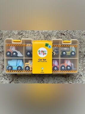 Yellow Car Set with Carrying Case - 8 Mini Cars